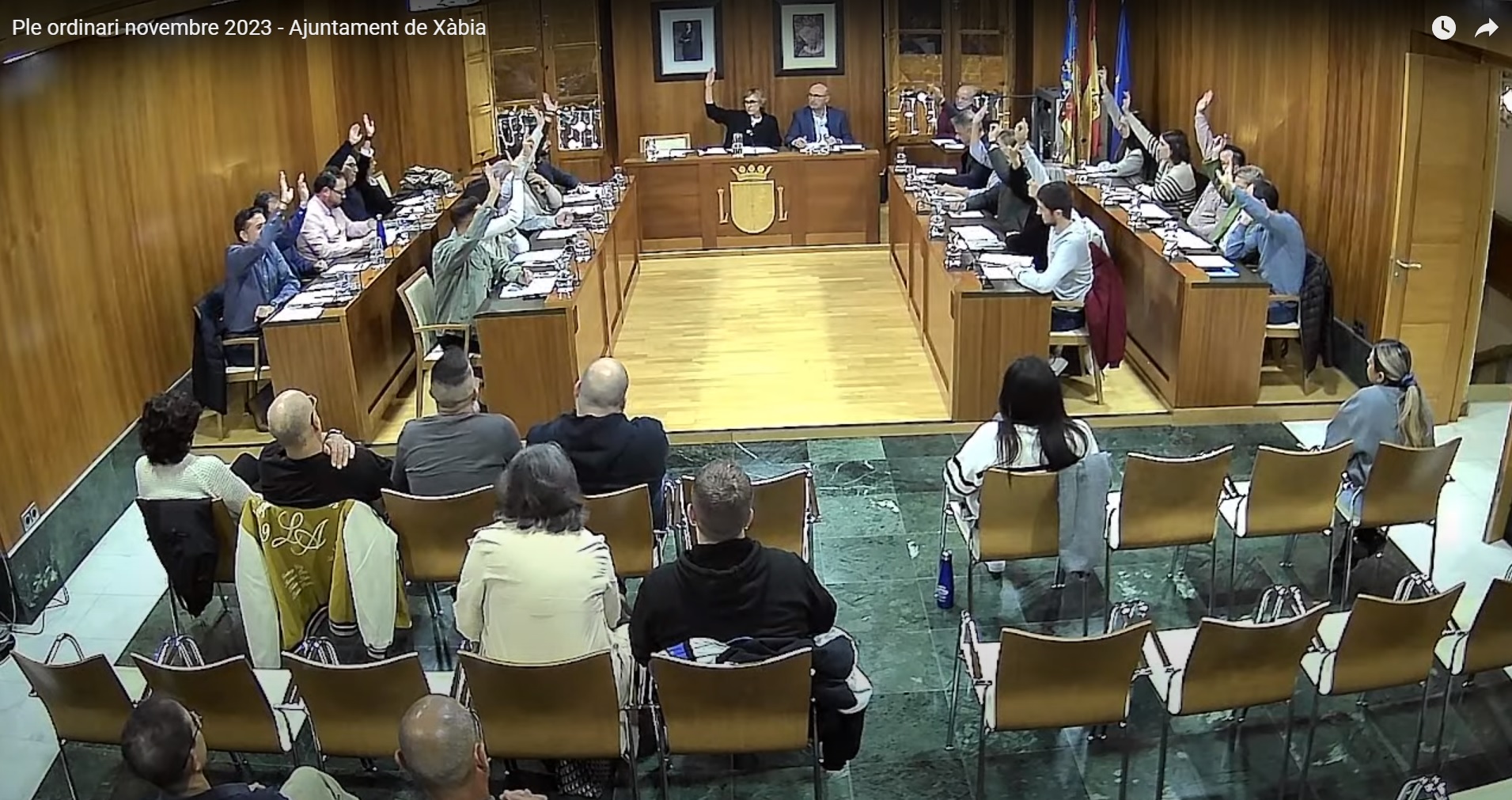 Moment de la votació a favor de la moció del 25N